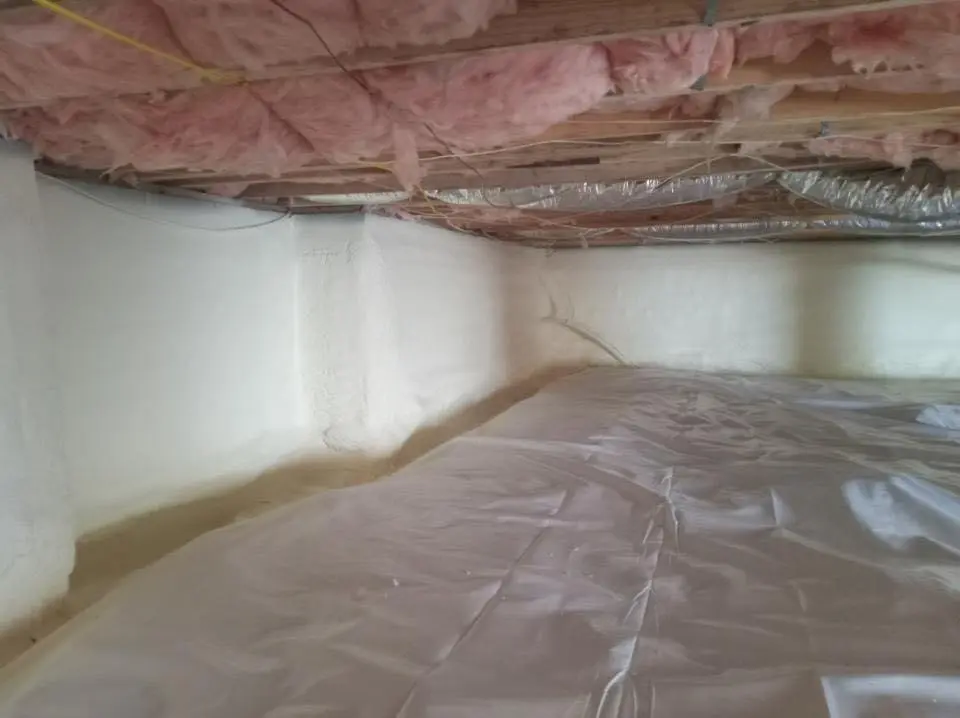 Crawl space encapsulation with closed-cell spray foam for Attic Insulation in Lancaster